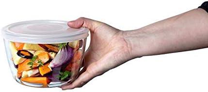 Pyrex SET OF 3 Cook & Freeze Glass Bowl Set With Lids 0.6L/1.1L/1.6L High Resistance Glass Freezer To Oven Dishes Round Serving Baking Cooking Storage Dishes