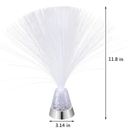 2 Pcs Color Changing Fiber Optic Lamp Multi-Sensory Light With Cone Base Illuminated Crystals Sensory Mood Ice Lighting For Room Wedding Christmas Party Holiday Decoration (2 Piece Battery Operated) #TOP2