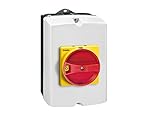 Lovato Electric GAZ032UL Ul/CSA Type 4/4X Non-Metallic Enclosed Switch Disconnector, Three Pole. with Rotating Red/Yellow Handle, 32A