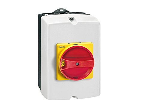 Lovato Electric GAZ032UL Ul/CSA Type 4/4X Non-Metallic Enclosed Switch Disconnector, Three Pole. with Rotating Red/Yellow Handle, 32A