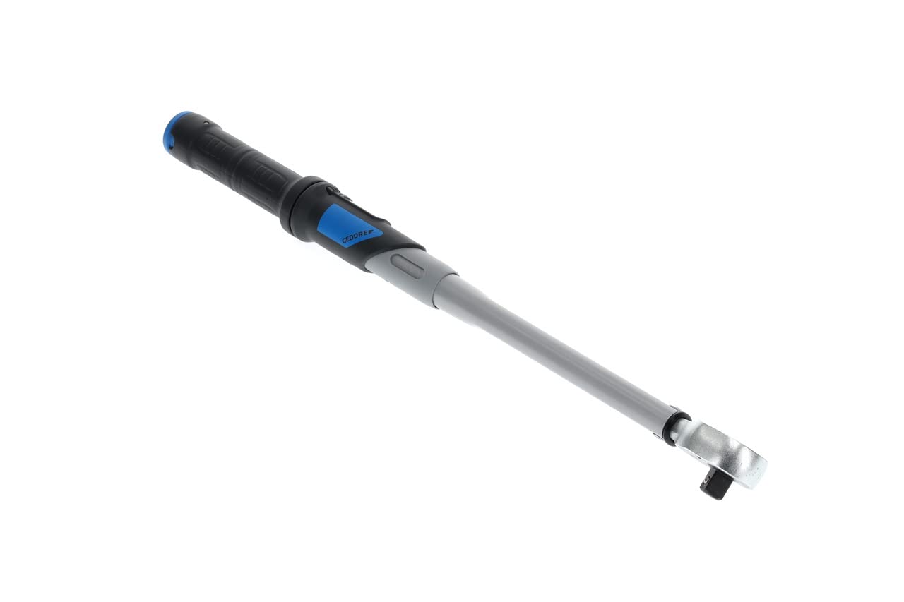 GEDORE Dremaster Drehmomentschlüssel, 1/2 Zoll, 40-200 Nm, Mit Umschaltknarre, Stahlrohr, Silber/Schwarz/Blau