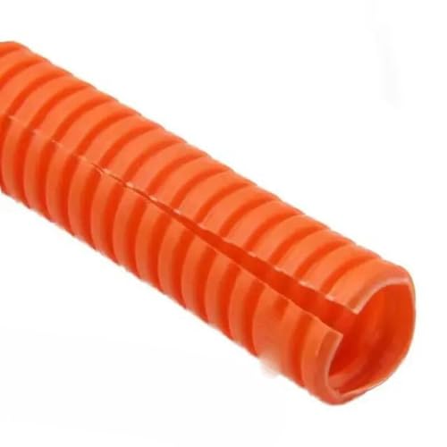 1/3/6M Tubo Corrugado Aislado de Color Manguera de Alambre Manguera de roscado Tubo de plástico Carcasa de arnés de automóvil Funda Protectora-Naranja Abierto-OD 25 mm-1 Metro