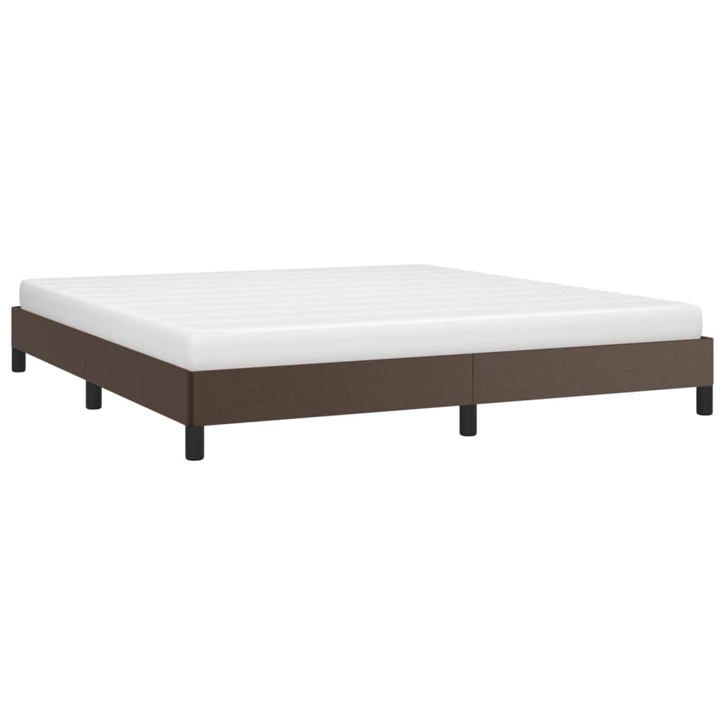 Similpelle Premium con Testata Imbottita Letto Imbottito Marrone 180x200 cm