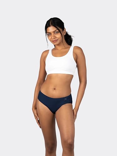 Image of Lavos Bamboo Cotton Panties for Women, Comfortable Soft Mid-Waist Hipster Panty with Thin Inner Elastic, Anti-Bacterial Odour Free Underwear for Womens, Seamless No Visible Briefs for Ladies