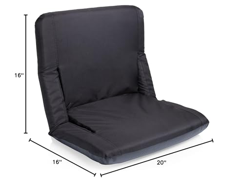 Image of PICNIC TIME NCAA Texas Longhorns Ventura Reclining Stadium Seat with Back Support, Bleacher Seat, Beach Floor Chair, (Black)