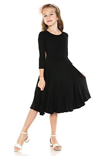 Pastel By Vivienne Honey Vanilla Girls' Princess Seam A-Line Dress With Full Skirt Large 9-10 Years Black #TOP1
