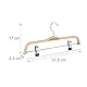 Relaxdays, Natur Hosenbügel Holz 5er Set, verstellbare & gummierte Clips, 360° drehbarer Haken, Kleiderbügel, 37cm breit