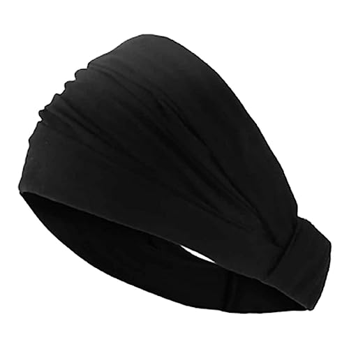 Fasce elastiche per capelli - 2pz Nere - Bandane/Elastici Per la testa/Per Donne/Per Sport/Yoga/Fitness/Ciclismo