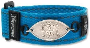 MEDICALERT Sport Band Medical ID Bracelet for Men and Women W/Free Engraving - Blue - Medium