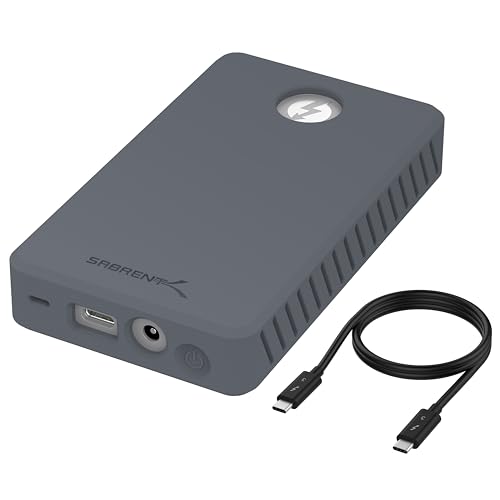 SABRENT Case SSD M.2 NVMe a Thunderbolt 3, 2 slot per SSD, con alimentatore, per SSD SATA, velocità del singolo drive fino a 1500 MB/s, adatto per le misure 2242/2260/2280, (EC-T3DN)