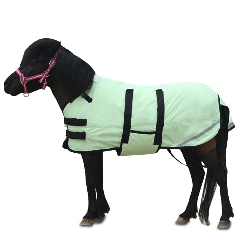 FoalMini-Horse-Size-30-48-Waterproof-Breathable-300-Denier-Winter-Turnout-Blanket-with-150g-Polyfill-Grassgreen-Large