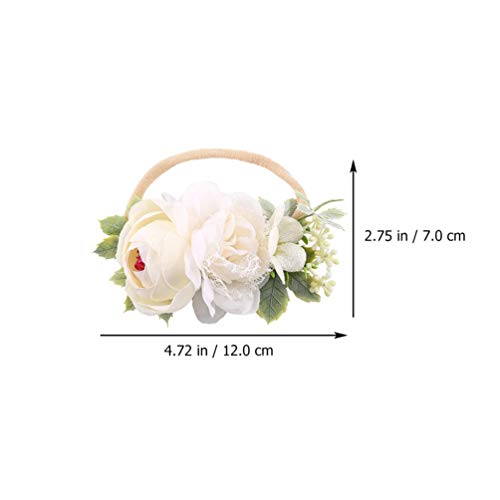 Beaupretty Conjunto de 6 tiaras florais para bebês meninas, coroa de flores, elástico, faixa de cabe