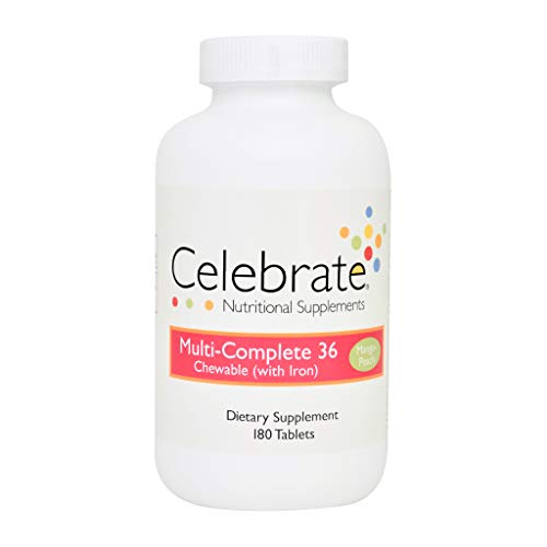 Celebrate Multi-Complete 36 with Iron Chewable - Mango Peach - 180 Count Celebrate Multi-Complete 36 with Iron Chewable - Mango Peach - 180 Count
