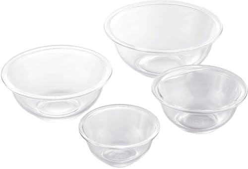 iwaki(イワキ) 耐熱ガラス ボウル 丸型 4点 セット 電子レンジ/オーブン/食洗器対応 食材を混ぜやすい広口デザイン 安定しやすい低重心設計 PSC-BO4 ボール（Amazon）