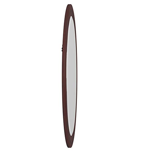 Image of Howard Elliott Collection George Oval Chocolate Brown Wall Mirror, Oval Bevelled Hanging Wood Framed Vanity Mirrors for Home Decor, Living Room, Bathroom, Bedroom, or Hallway, 25 x 33 Inch