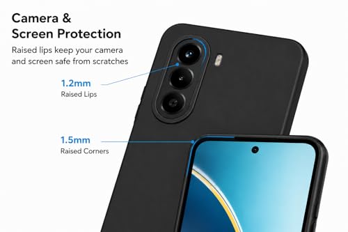 Image of FIRST MART Silicone Back Cover for OnePlus Nord CE 6 lite | Matte Black Anti-Slip Grip Case, Precise Cutouts, Scratch Resistant, Slim Fit | Pack of 1