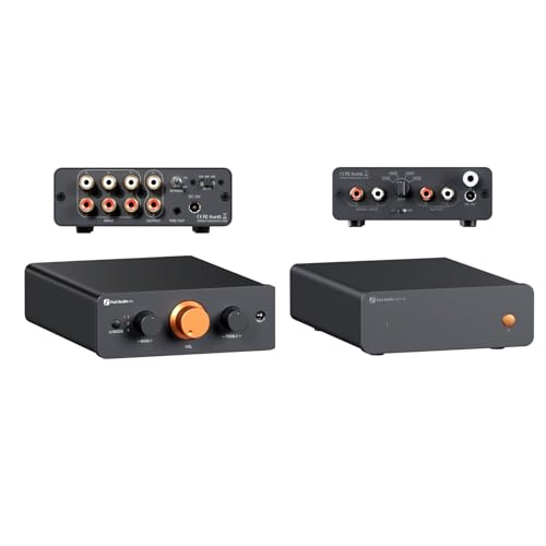 Fosi Audio Box X5 Phono Preamp for Turntable MM & MC and P4 Mini Preamp with 3 RCA Inputs with 3-Level Adjustable Gain 3/6/9 dB