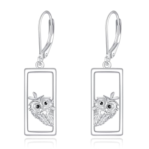 YFN Owl Earrings Sterling Silver Bird Dangle Drop Earrings Owl Jewelry For Women Bird Lovers Gifts