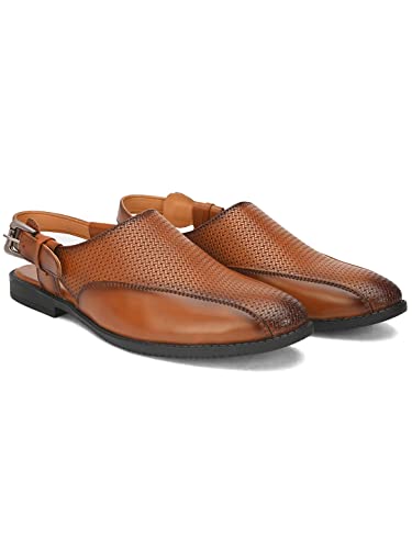 Image of FENTACIA Faux Leather Ethnic Sandals for Men