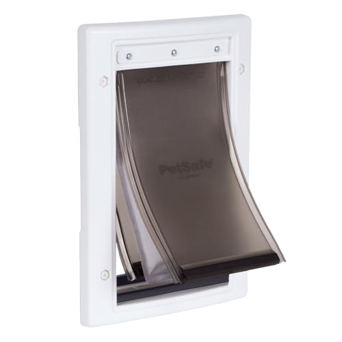 PetSafe - Porte pour Animaux de Compagnie pour Conditions Climatiques Extrêmes - Triple Volet, Économie d'Énergie, Cadre Personnalisable - Petit