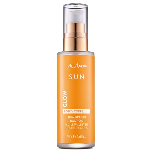 M. Asam SUN Shimmering Body Oil SPF 15 (50ml) - Schimmerndes Körperöl Mit Sonnenschutz, Pflegendes Body Oil Mit Goldschimmer & Vitamin E, Kokos Vanille Duft, Leichtes Skin Care Öl Für Strahlende Haut