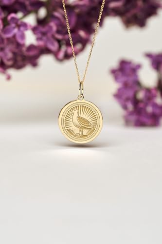 Collier pendentif mouette argent plaqué or chaîne câble mixte - 2