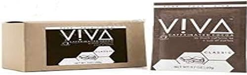 VIVA Caffeinated Hot Chocolate packets. Premium Chocolate Cocoa with 100 mg Shot of Caffeine (10 Pouches)