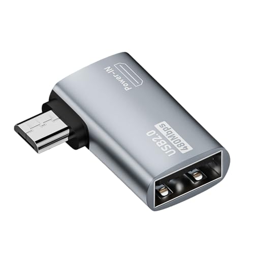 Onlynery Adaptador USB OTG para Stick - Adaptador de Cable Macho a Hembra Convertidor OTG,Convertidor de Cable accionado en ángulo Izquierdo y Derecho con Velocidad de transmisión de 480 mbps