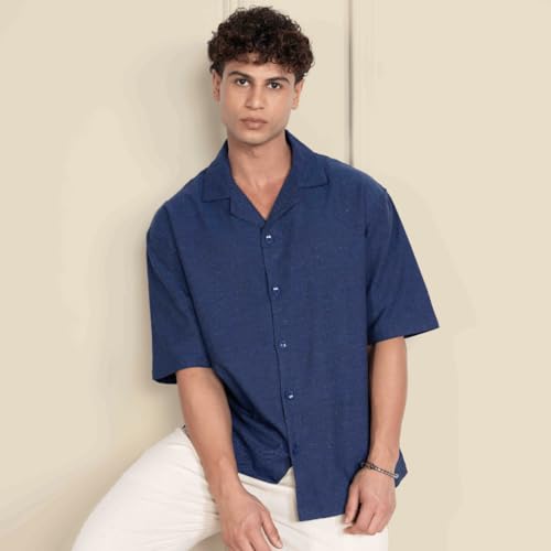 Image of Aatman Men's Half Sleeve | Casual | Box Fit | Cuban Collar Shirt