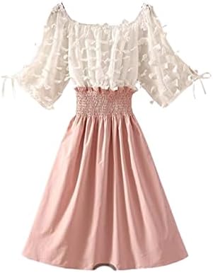 MilkywayMilky Way Women Trendy Fashion Knee Length moti ruffuled Dress for Casual wear, Pink, XL