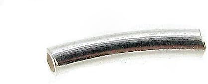 20 pcs .925 Sterling Silver Curve Tube Bead Spacer 8mm X 1.5mm / Findings/Bright