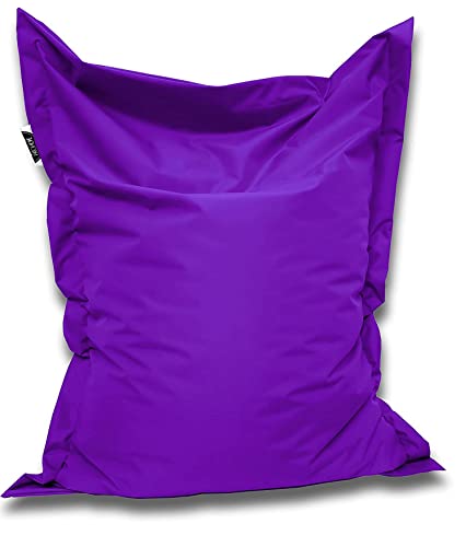PATCH HOME Orginal Premium Gaming Sitzsack Sitzkissen für In & Outdoor Fertig befüllt in 3 Größen & 27 Farben 160 x 145cm Lila