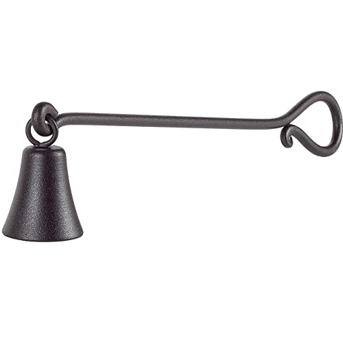 Rtzen Bell Candle Snuffer - Handcrafted Decorative Rustic Wrought Iron Candle Extinguisher Candlesnuffer With Long Handle - Unique Black Matte Farmhouse Decor Candle Accessories Gift #TOP7
