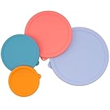 Silikon-Ersatzdeckel, nur passend für Pyrex geformte Glas- und getönte Glasschüsseln, Rührschüsseln 7401, 7402, 7403, 7404, spülmaschinen- und mikrowellengeeignet (nur Deckel), 4 Stück