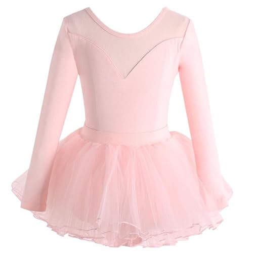 Lmdudan 2025 Ballet Dress for Girls, Toddler Dance Leotard with Tutu Skirt Long Sleeve Outfit Princess Dresses 2-18Y