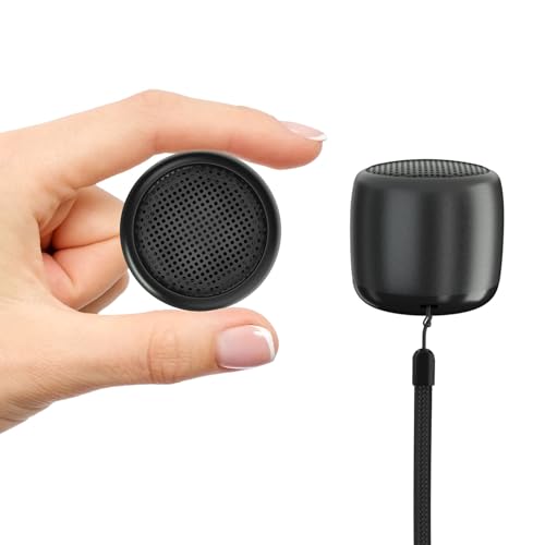 SEVENKA 2 Mini Speakers, 3W Portable Small Wireless Speaker with Lanyard, Water Resistant, Wireless Stereo Pairing, 1oz Lightweight Rechargeable Metal Mini Bluetooth Speaker for Phone, Tablet, Camping