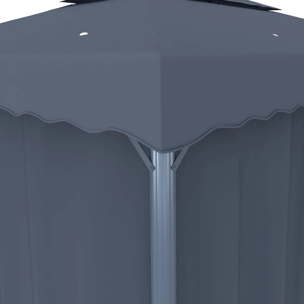 Altana z zasłoną i sznurkami LED, 3 x 3 m, antracyt