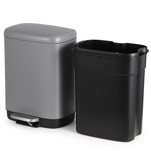 Caneca de basura Garvee 12L con pedal y tapa con control de olores