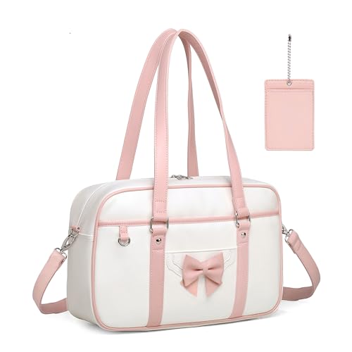 Kawaii Japanese Shoulder Bag Messenger Crossbody Cute Bowknot Bookbag Satchel with Card Holder
