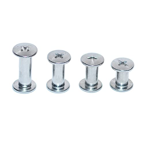 45 Sets Chicago Screws 304 Stainless Steel Screw Post Binding Leather Screw for DIY Leather Bookbinding Bag Decoration (5x10mm)