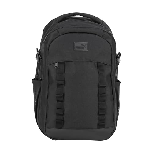 PUMA Range Backpack with Padded Straps, Laptop Sleeve & Luggage Strap, Black, One Size