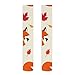 WUXEKZO Girls Women Fashion Fall Maple Leaves Autumn Foxes Cushioned Crew Socks for Cosplay, Soccer, Cycling, Quick Dry Long High Tube Socks