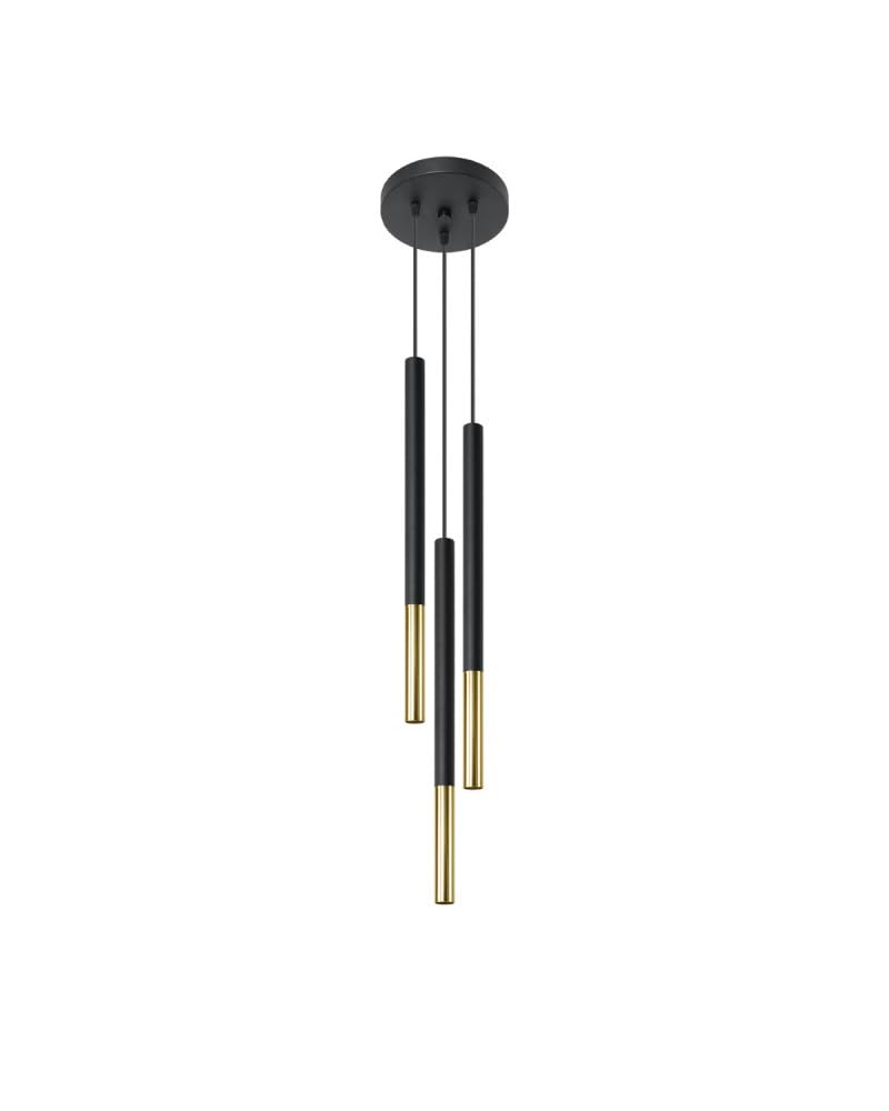 Sollux Pendant Light - Pendant Light Dining Table - Pendant Lights & Pendant Lights - Ceiling Lamp Hanging - Bulb Not Included - Mozaica 3P Black, Gold - G9 Socket