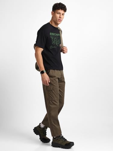Image of Nobero Men's Oversized Graphic T-Shirt for Men | Soft Cotton | Drop Shoulder Relaxed Fit | Printed Casual Tshirt for Men