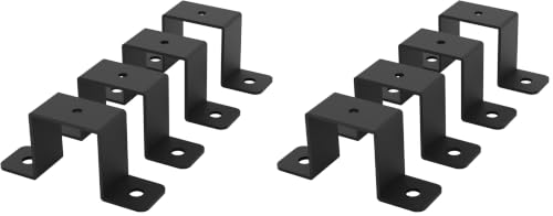 Image of 4Pcs Black Strap Heavy Duty Wood Deck Fence Tie for 1.5 inchx1.5 inch Post U-Shaped Pipe Clamp Bracket Gazebo Mounting Brackets (Pack of 2)