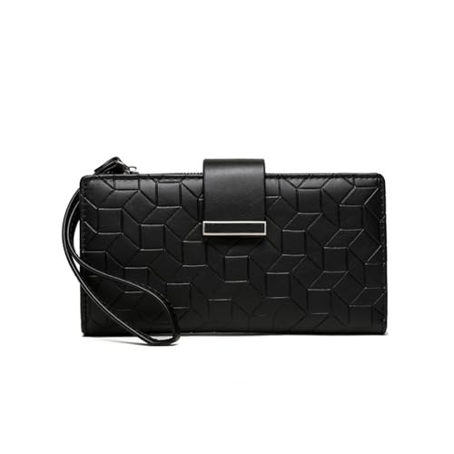 Womens wallet Women's Long Wallet Fashion Ladies Money Bag Large-capacity Wallet With Wristband Zipper Coin Purse(Black) - Main Image