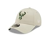 New Era Milwaukee Bucks 9Forty Basecap NBA Kappe verstellbar Basketball beige grün Teamlogo - One-Size