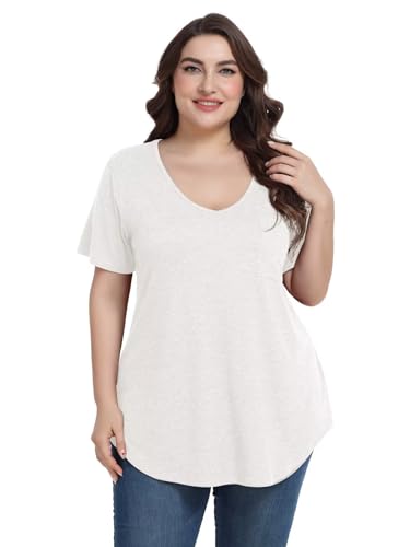 Image of BELAROI Women Plus Size Tops V-Neck Tunics Shirts