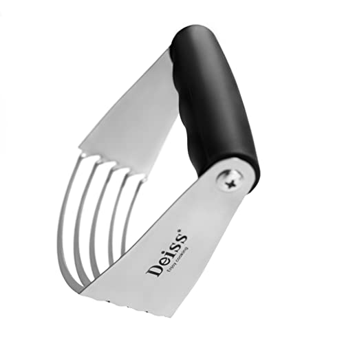 Deiss Pro Pastry Cutter - Pastry Blender Stainless Steel & Pastry Dough Cutter, Non-Slip Handle - Dishwasher Safe Dough Blender - Large Hand Butter Cutter Slicer, Pastry Cutter For Baking, Dough Knife #TOP1