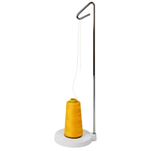 Heavy Duty Single Cone Or Spool Thread Stand - Cast Iron Metal Stand - White Single Cone Embroidery Thread Holder - Fits All Threads For Sewing Embroidery Serger #TOP1